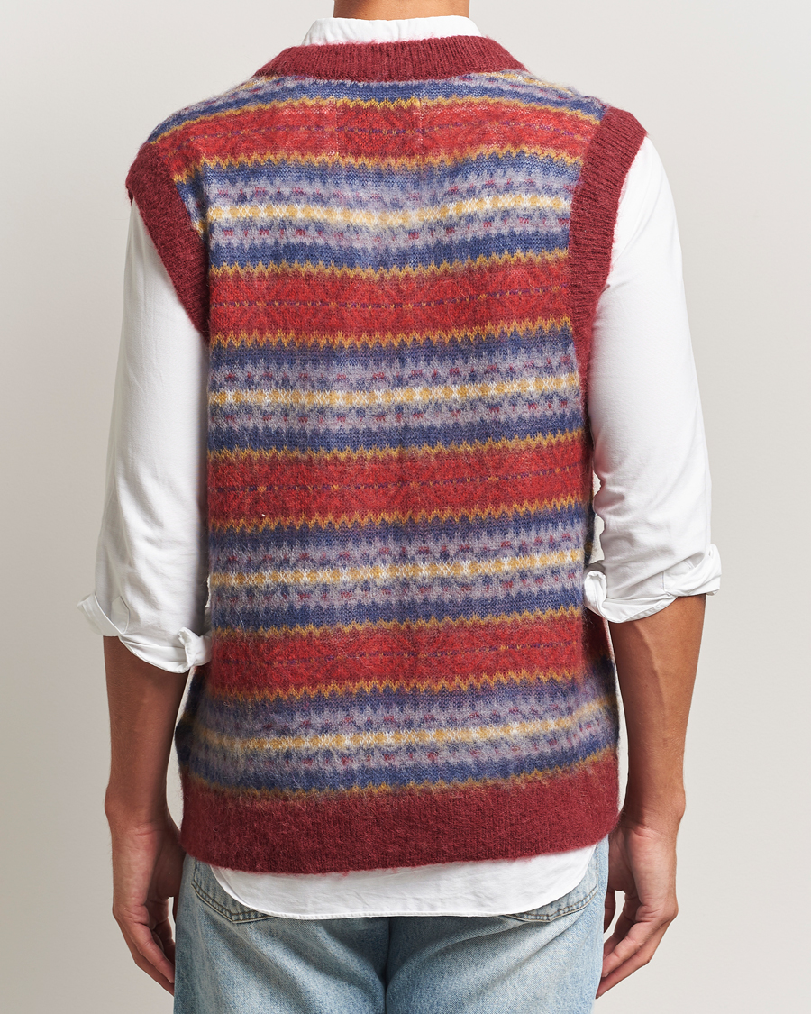 Homme | Pulls Et Tricots | Gant | Brushed Fair Isle Vest Plumped Red