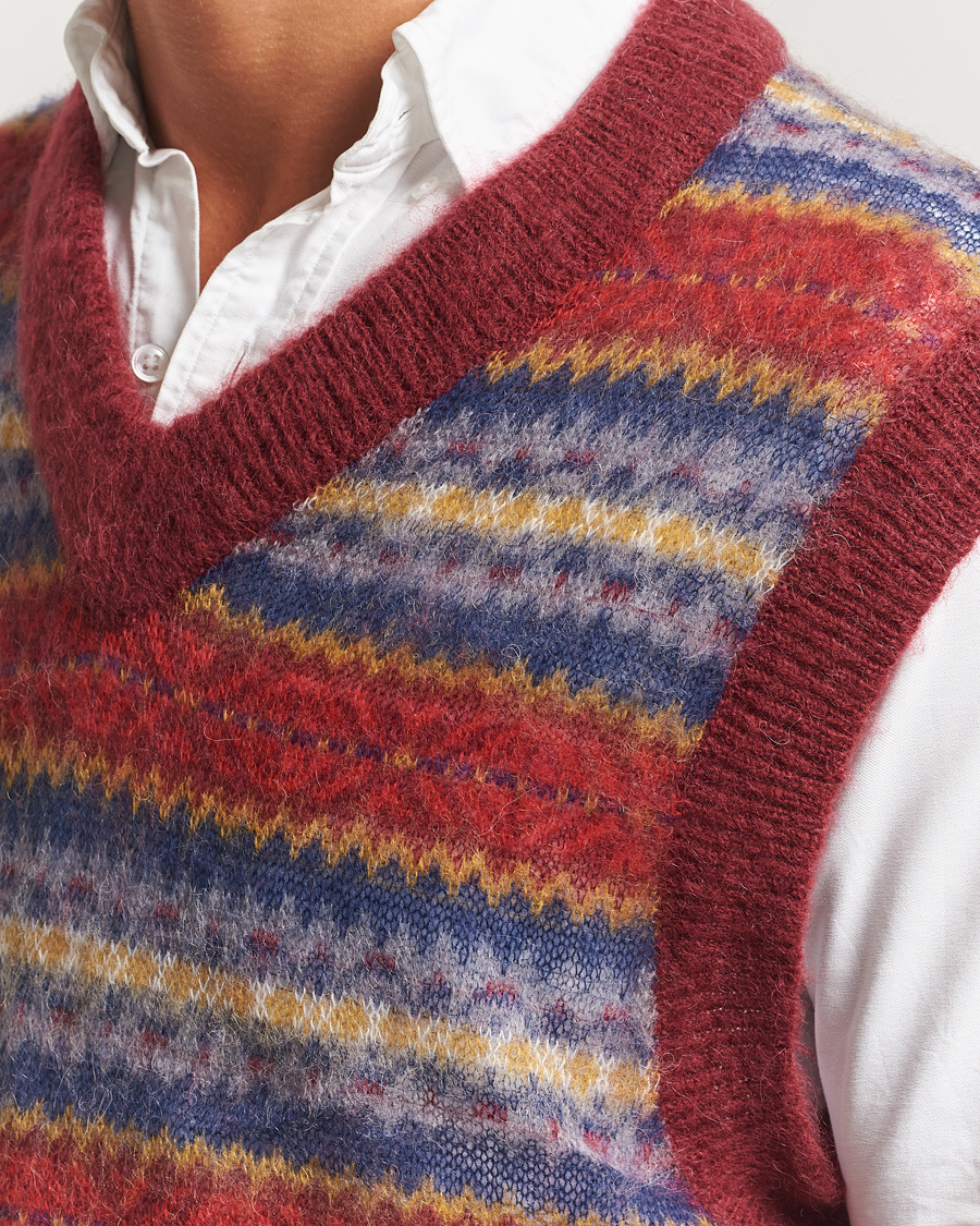 Homme | Pulls Et Tricots | Gant | Brushed Fair Isle Vest Plumped Red