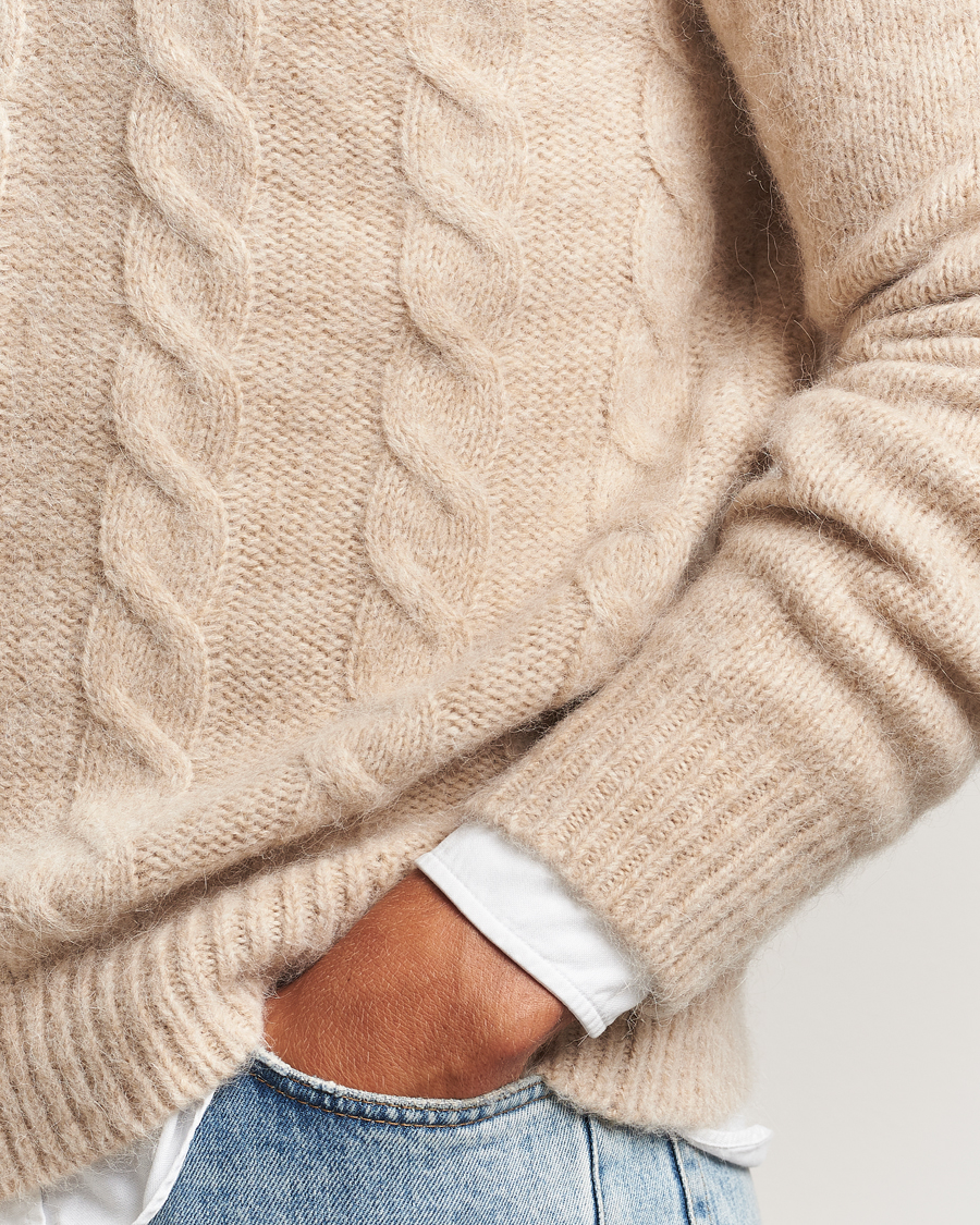 Homme | Pulls Et Tricots | GANT | Alpaca/Lambswool Cable Crew Neck Seed Melange