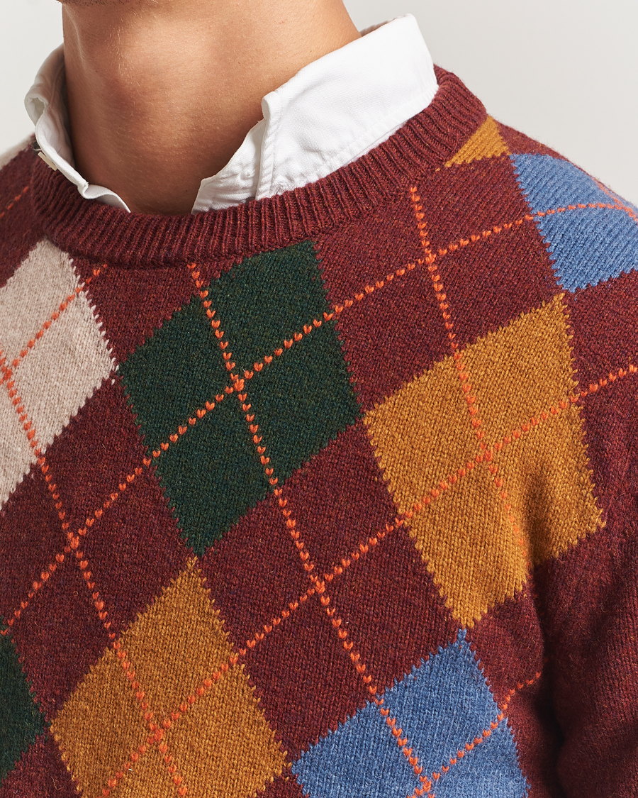 Homme | Pulls Et Tricots | Gant | Lambswool Argyle Knitted Crew Neck Winter Wine