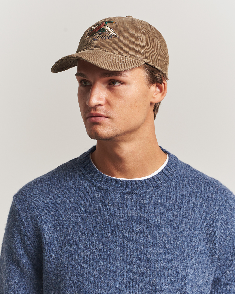 Homme | Bobs Et Casquettes | GANT | Graphic Embroidered Washed Cord Cap Taupe Beige