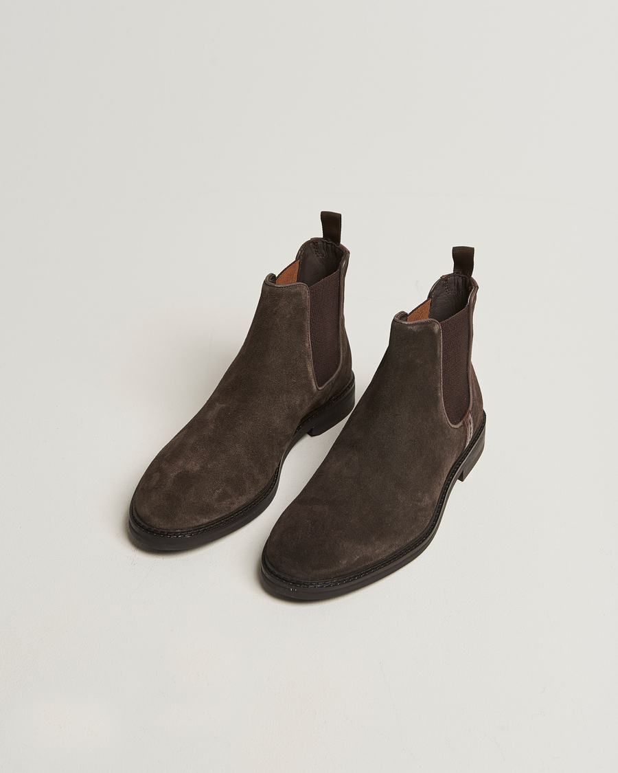 Homme | Bottes | GANT | Bidford Suede Chelsea Boot Dark Brown