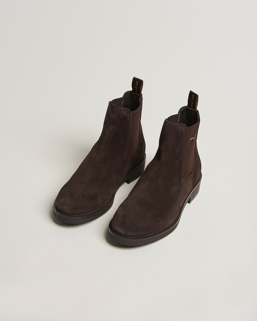 Heren | Laarzen | GANT | Prepdale Suede Chelsea Boot Espresso Brown