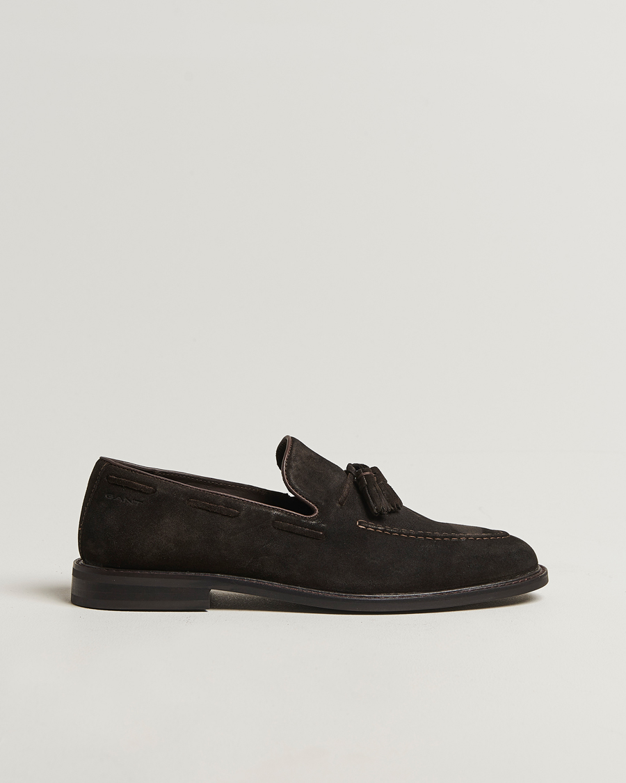 Homme | Loafers | GANT | Lozham Suede Tassle Loafer Dark Brown