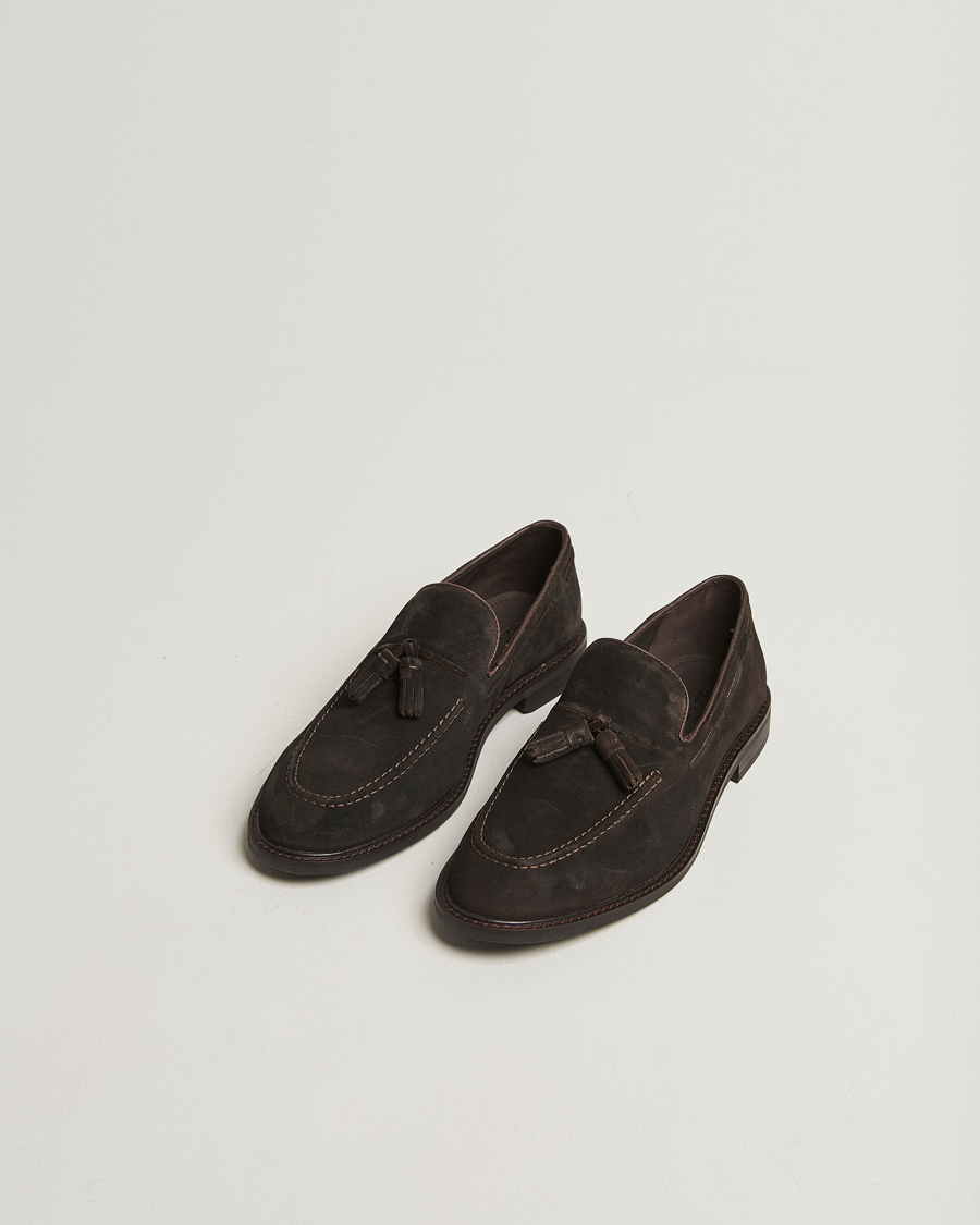 Homme | Loafers | GANT | Lozham Suede Tassle Loafer Dark Brown