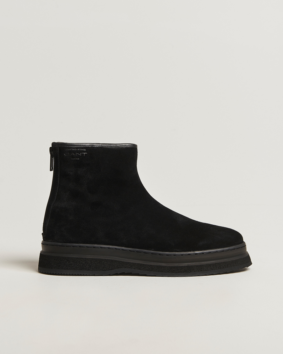 Homme | Bottes | GANT | Blistown Shearling Suede Curling Boot Black