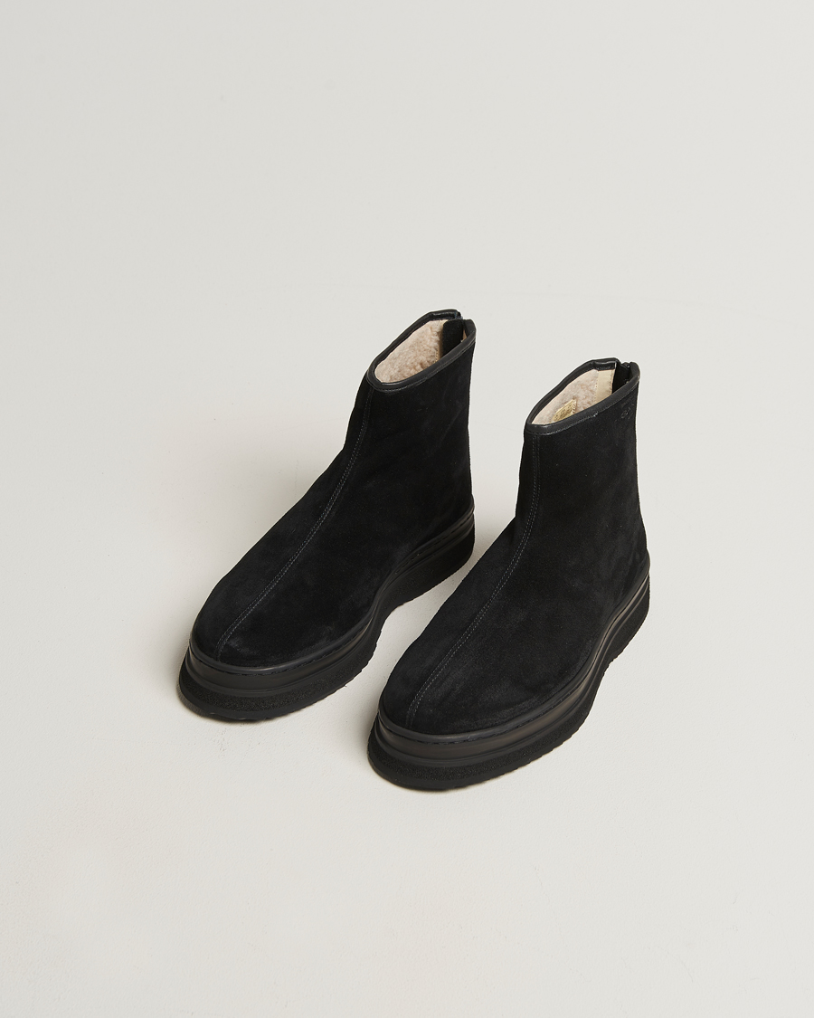 Homme | Bottes | GANT | Blistown Shearling Suede Curling Boot Black