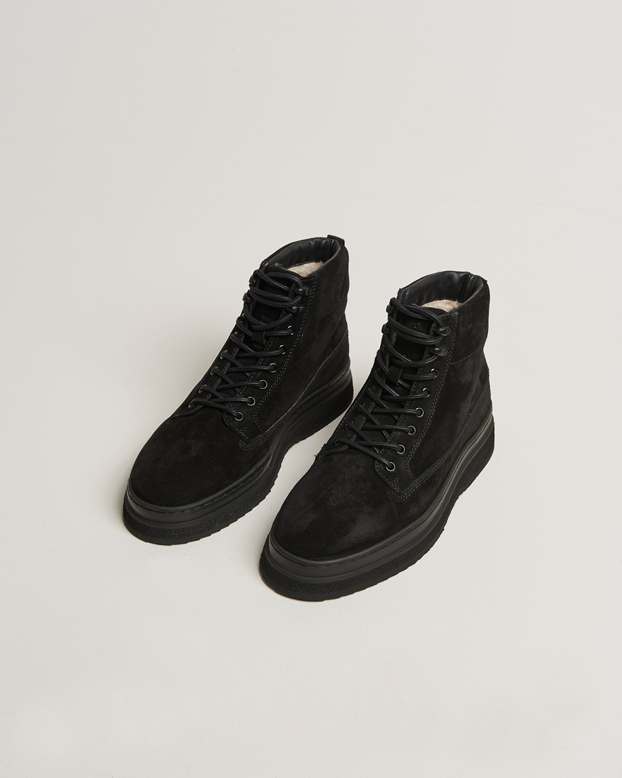 Homme | Bottes | GANT | Blistown Shearling Suede Boot Black