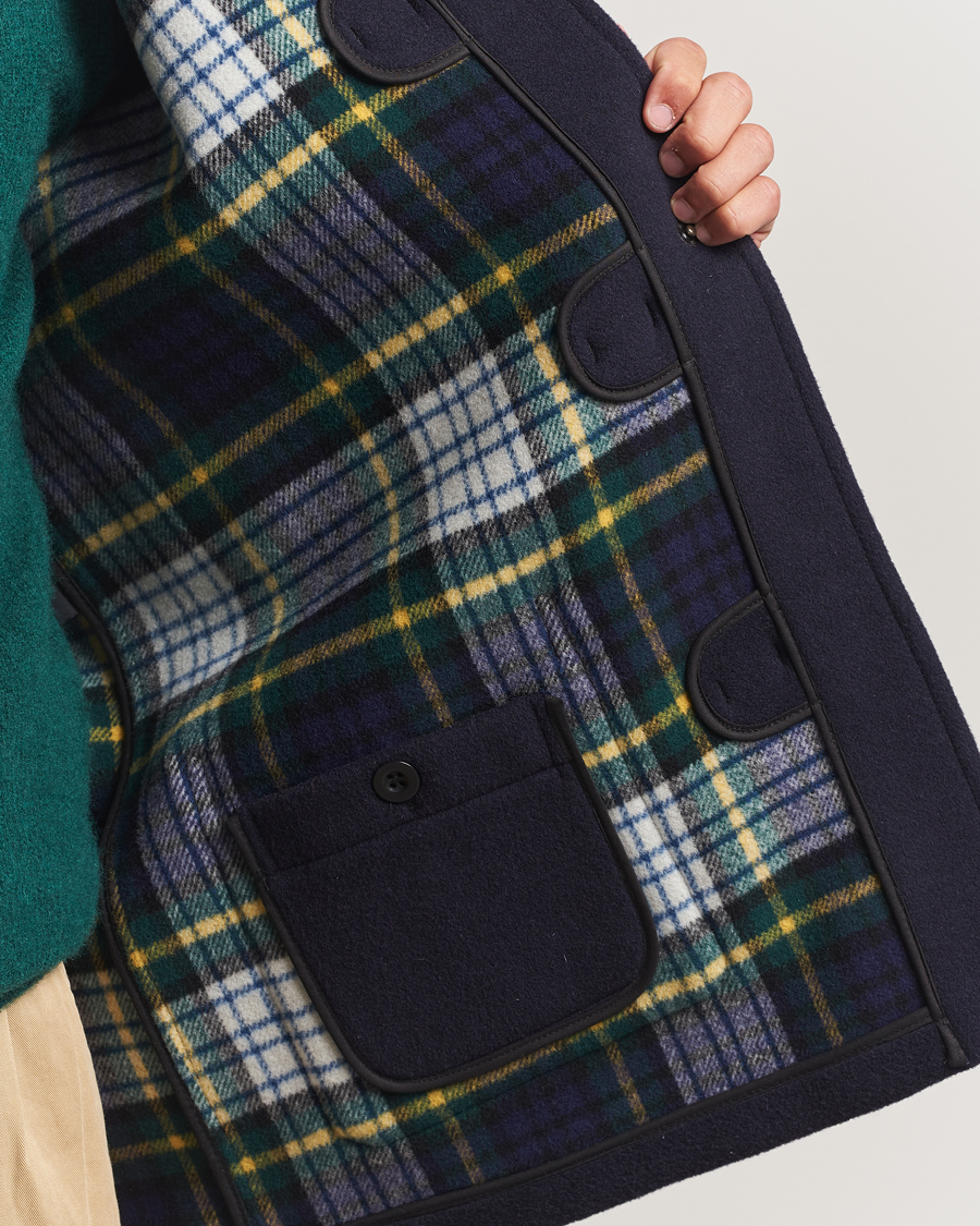 Homme | Manteaux Et Vestes | Gloverall | Mid Length Duffle Coat Black/Royal Stewart