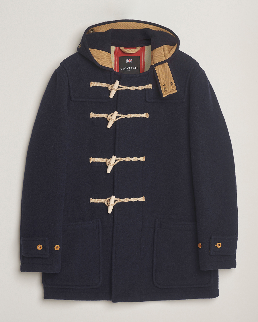 Heren | Jassen | Gloverall | Mid Length Monty Union Jack Duffle Coat Navy