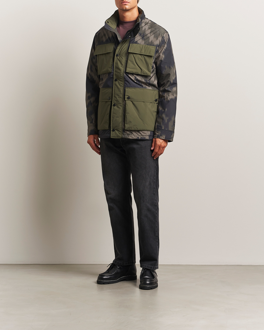 Heren | Jassen | J.Lindeberg | Aiden 2L Padded Printed Field Jacket Wrap Forest