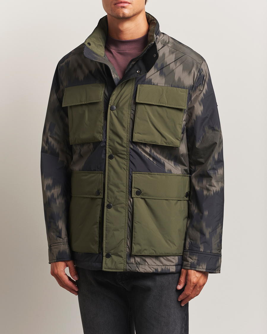 Homme | Manteaux Et Vestes | J.Lindeberg | Aiden 2L Padded Printed Field Jacket Wrap Forest