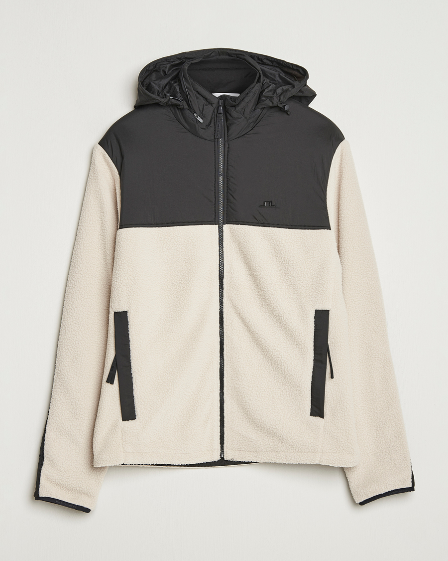 Homme | Pulls Et Tricots | J.Lindeberg | Provo Pile Hooded Full Zip Moonbeam