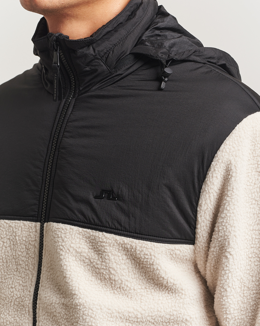 Homme | Pulls Et Tricots | J.Lindeberg | Provo Pile Hooded Full Zip Moonbeam