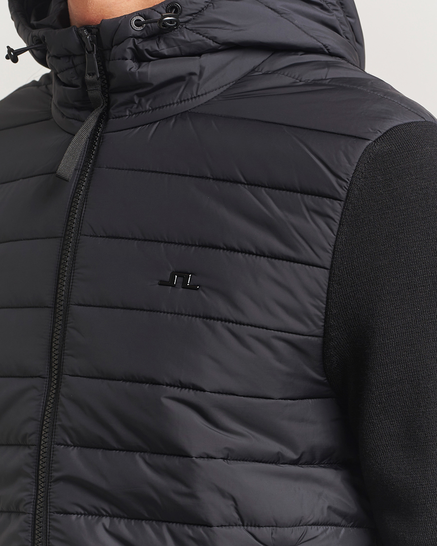 Heren | Jassen | J.Lindeberg | Thorn Hooded Hybrid Jacket Black