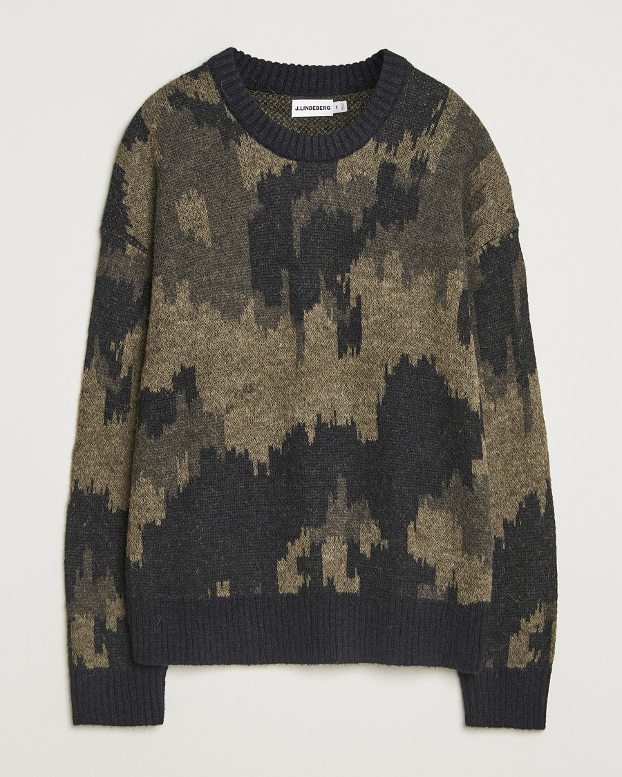 Homme | Pulls Et Tricots | J.Lindeberg | Nate Graphic Jaquard Knitted Sweater Forest Green