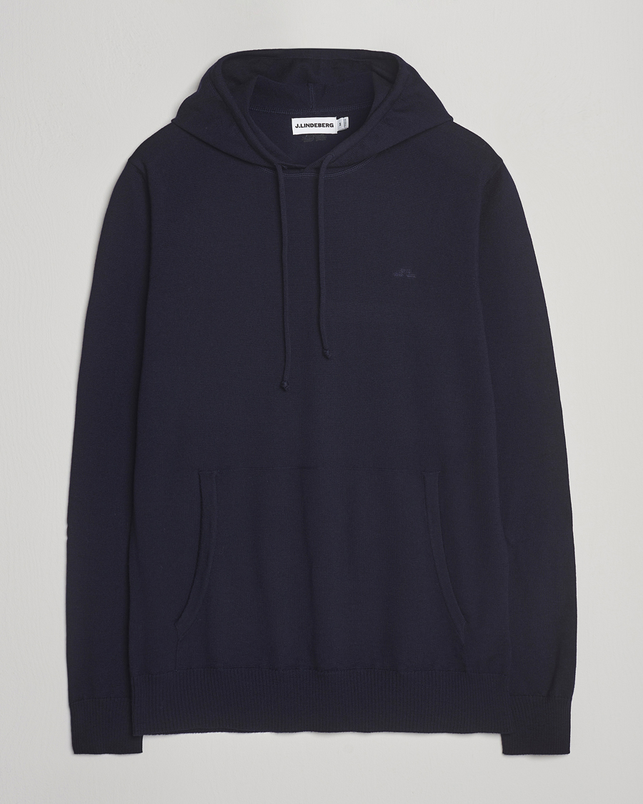 Homme | Pulls Et Tricots | J.Lindeberg | Karl Merino Hoodie Navy