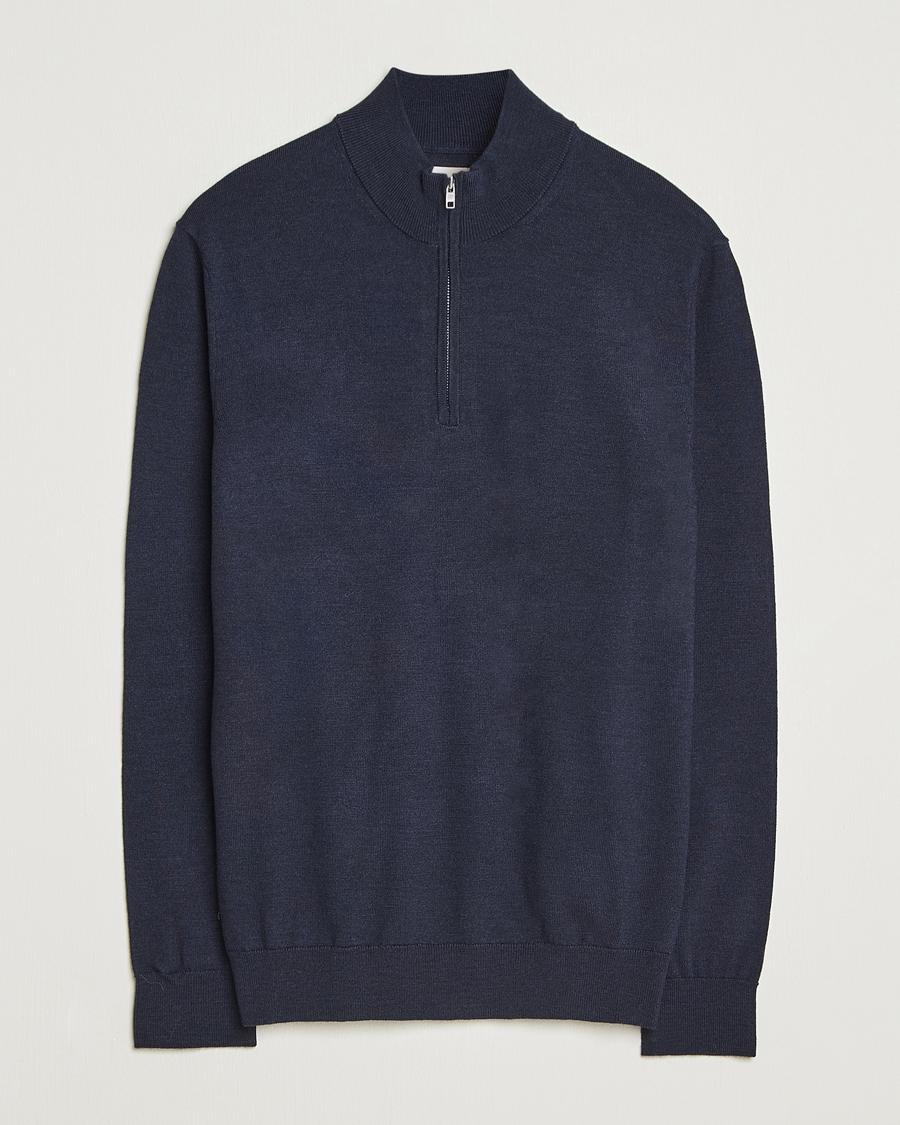 Homme | Pulls Et Tricots | NN07 | Sergio Merino Half Zip Navy Melange