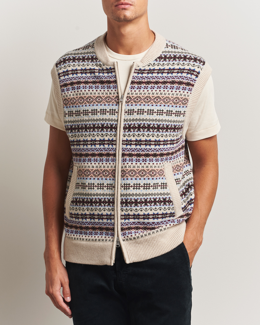 Heren | Truien | NN07 | Robbie Fairisle Full Zip Vest Multi