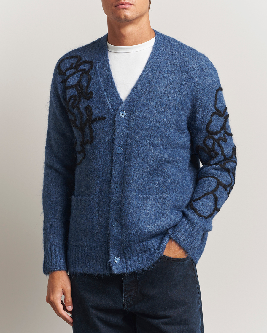 Homme | Pulls Et Tricots | NN07 | Kyle Alpaca Knitted Cardigan Denim Blue