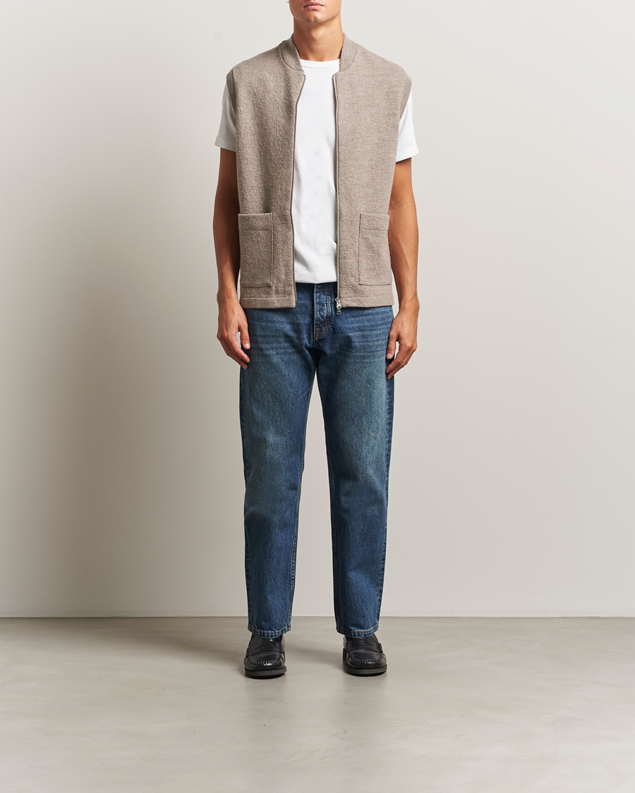 Homme | Pulls Et Tricots | NN07 | Boiled Wool Vest Khaki Beige