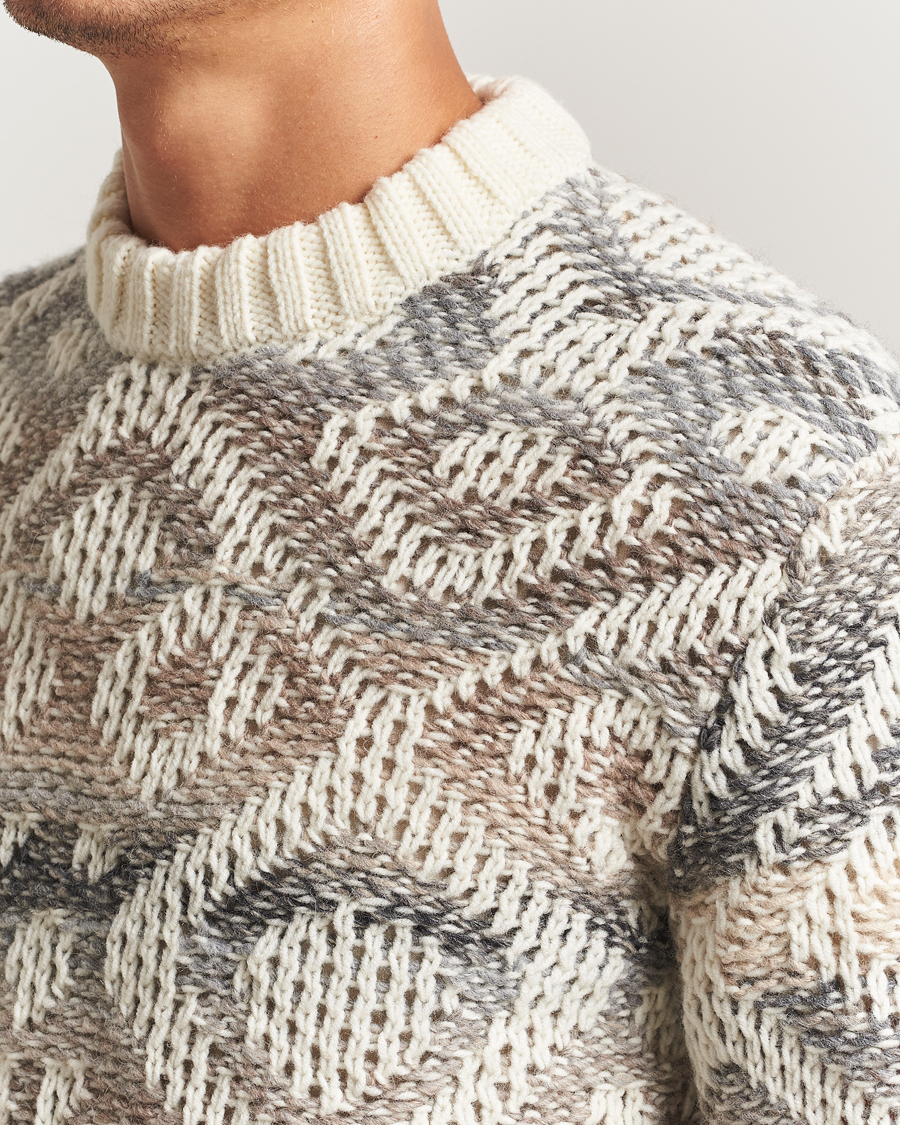 Heren | Truien | NN07 | Brady Heavy Knitted Sweater Ivory Multi