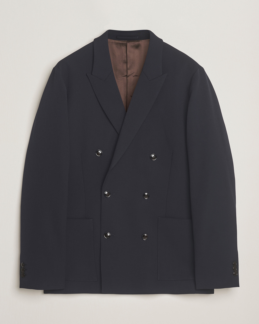 Homme | Blazers | NN07 | Jordin Wool Double Breasted Blazer Deep Navy