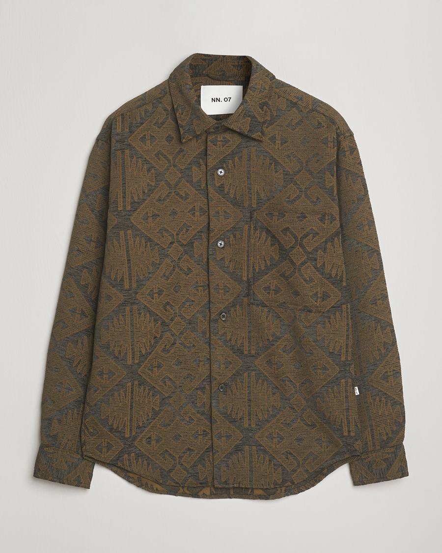 Homme | Chemises | NN07 | Adwin Printed Overshirt Green Multi