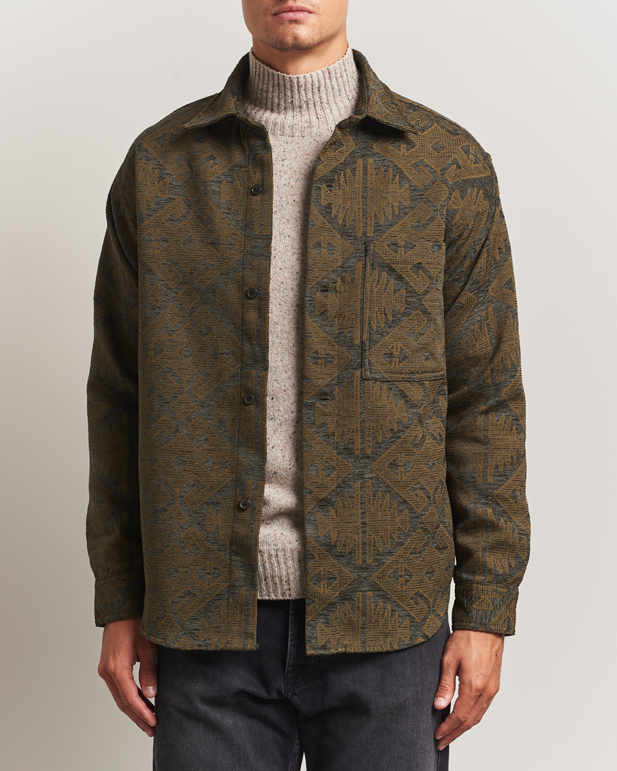 Homme | Chemises | NN07 | Adwin Printed Overshirt Green Multi