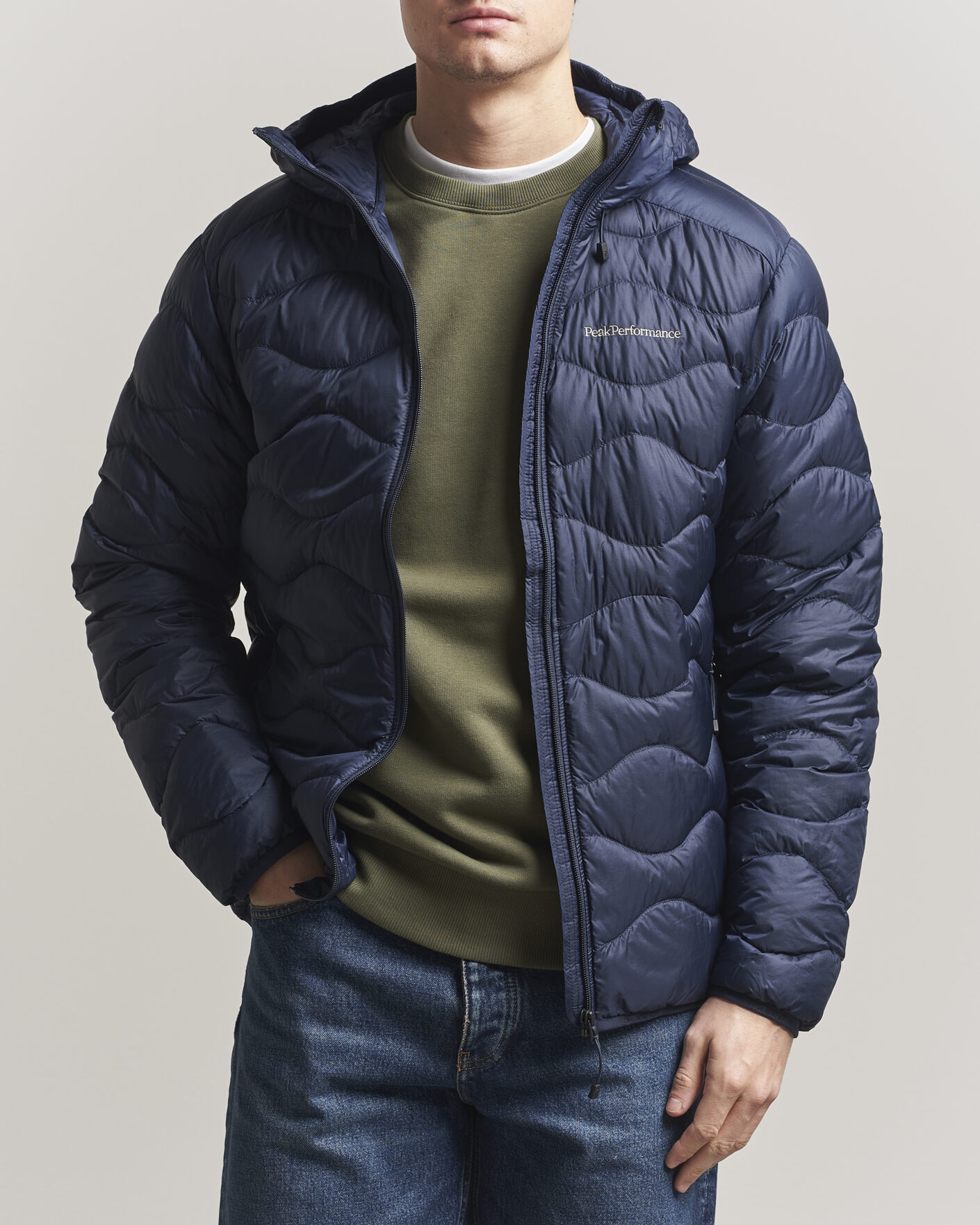 Heren | Jassen | Peak Performance | Helium Down Hooded Jacket Blue Shadow