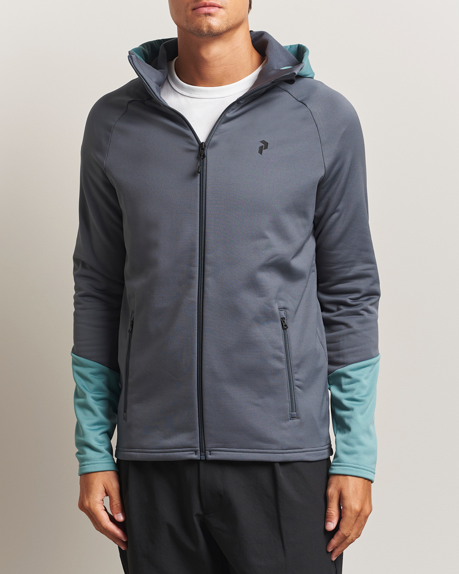 Homme | Pulls Et Tricots | Peak Performance | Rider Full Zip Hoodie Mountain Mist/Deluded Vision