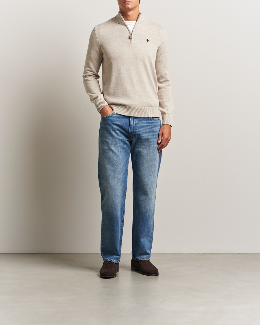 Heren | Truien | Morris | Darmon Half Zip Beige