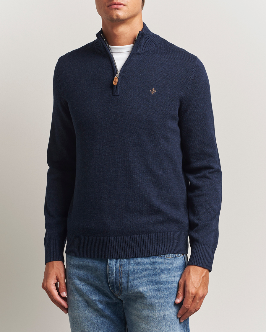 Heren | Truien | Morris | Darmon Half Zip Blue