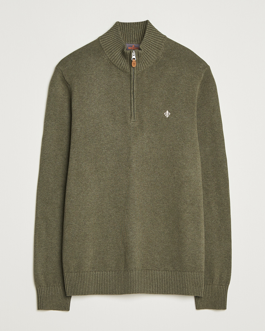 Heren | Truien | Morris | Darmon Half Zip Olive