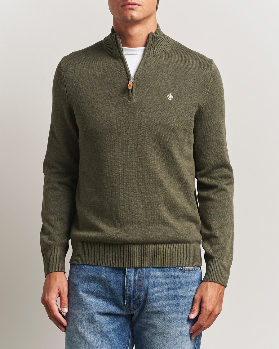 Heren | Truien | Morris | Darmon Half Zip Olive