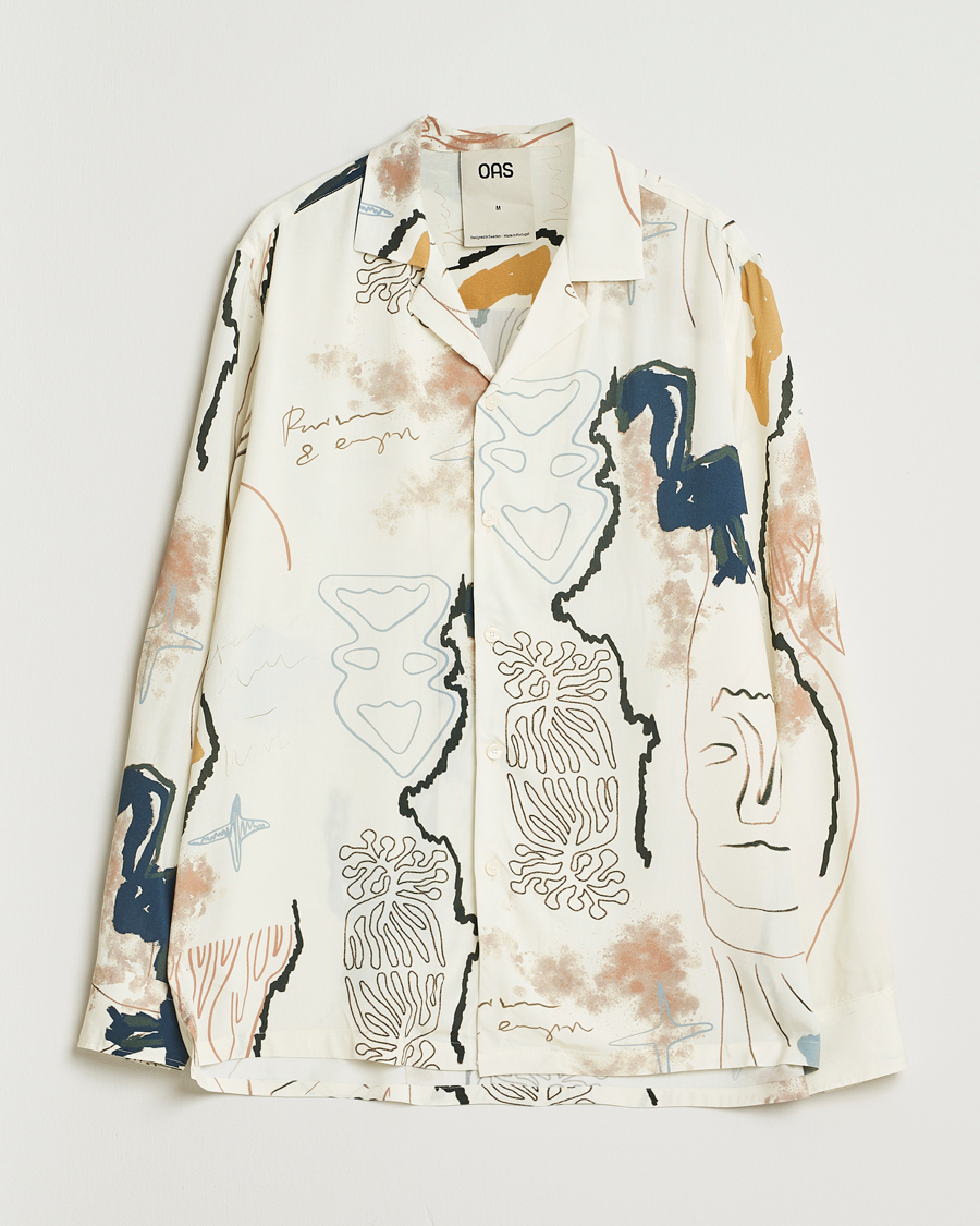 Heren | Overhemden | OAS | Brillo Viscose Shirt Beige