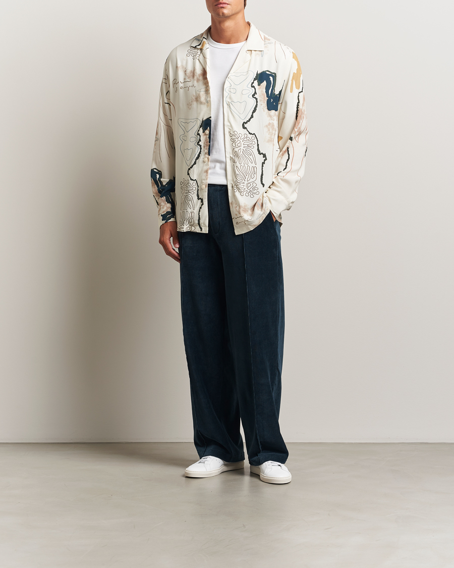 Heren | Overhemden | OAS | Brillo Viscose Shirt Beige