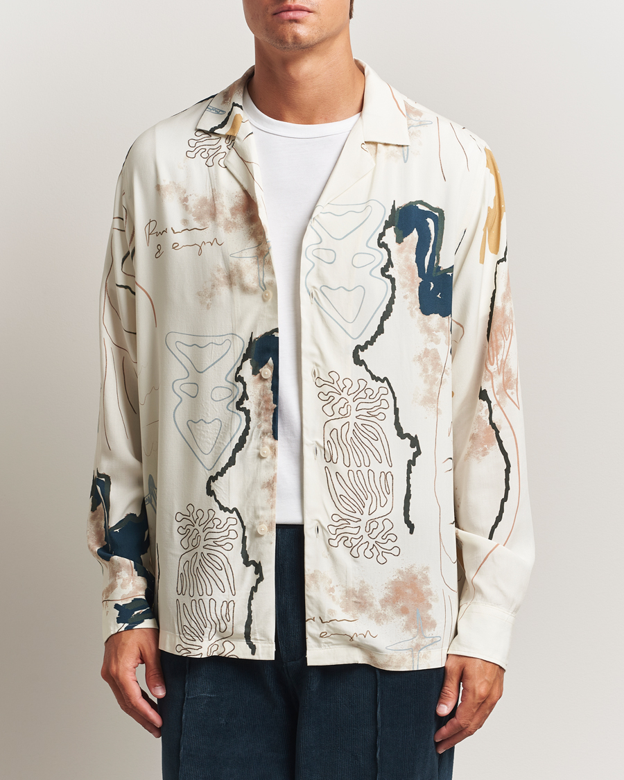 Heren | Overhemden | OAS | Brillo Viscose Shirt Beige