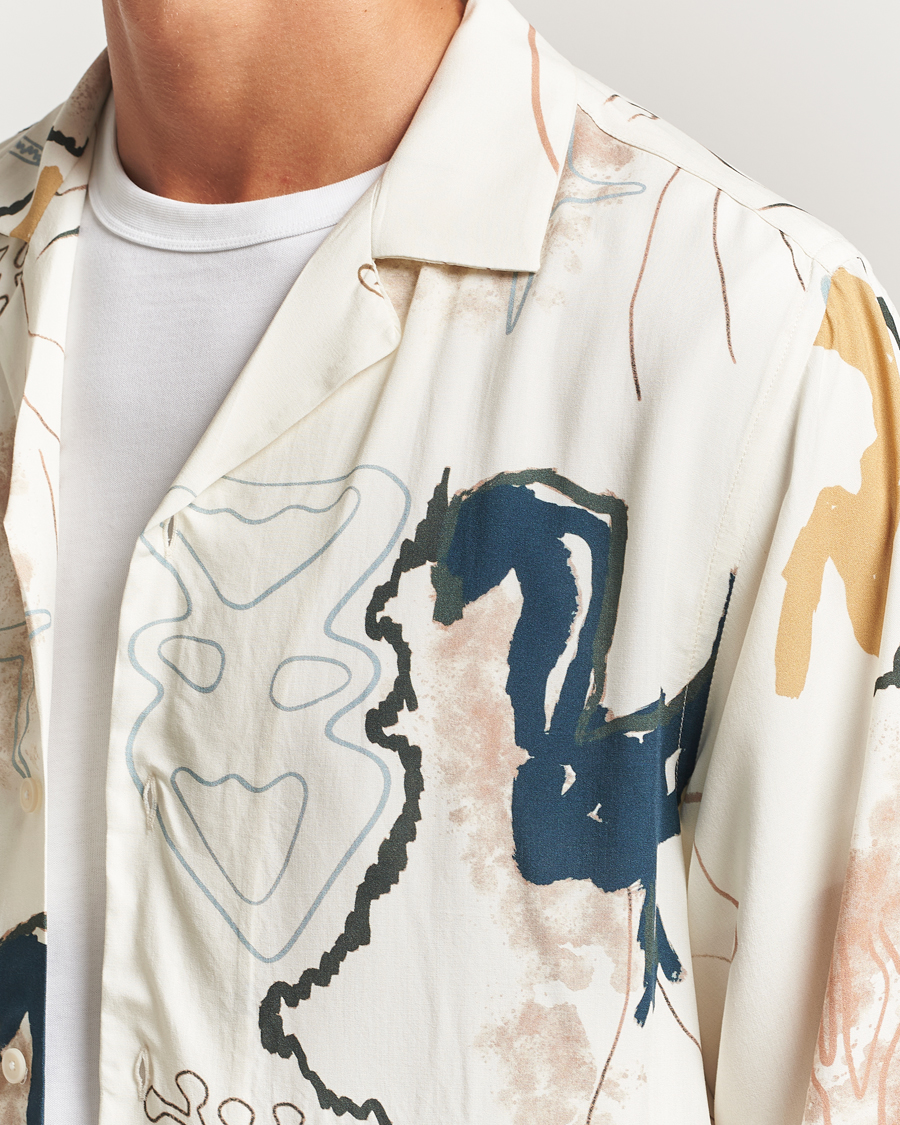 Heren | Overhemden | OAS | Brillo Viscose Shirt Beige