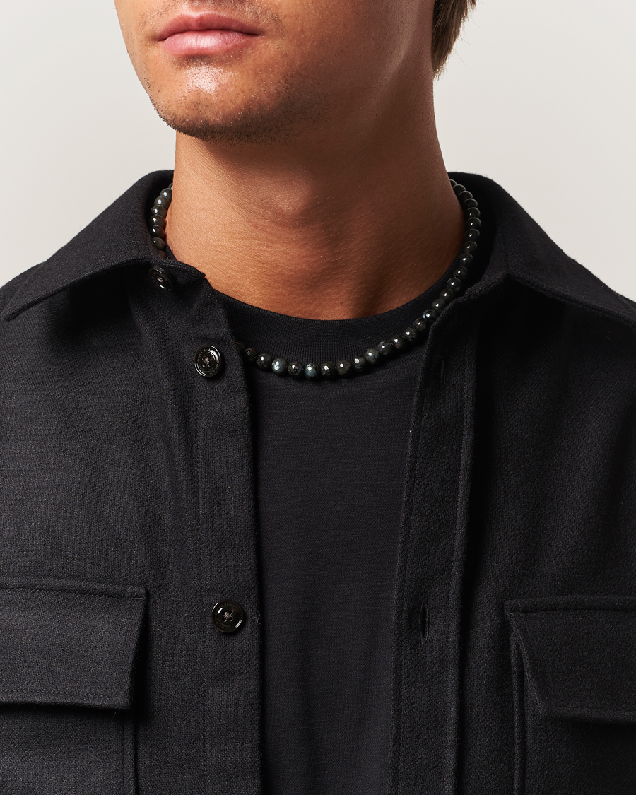 Heren | Sieraden | Tom Wood | Cove Necklace Black Larvikite