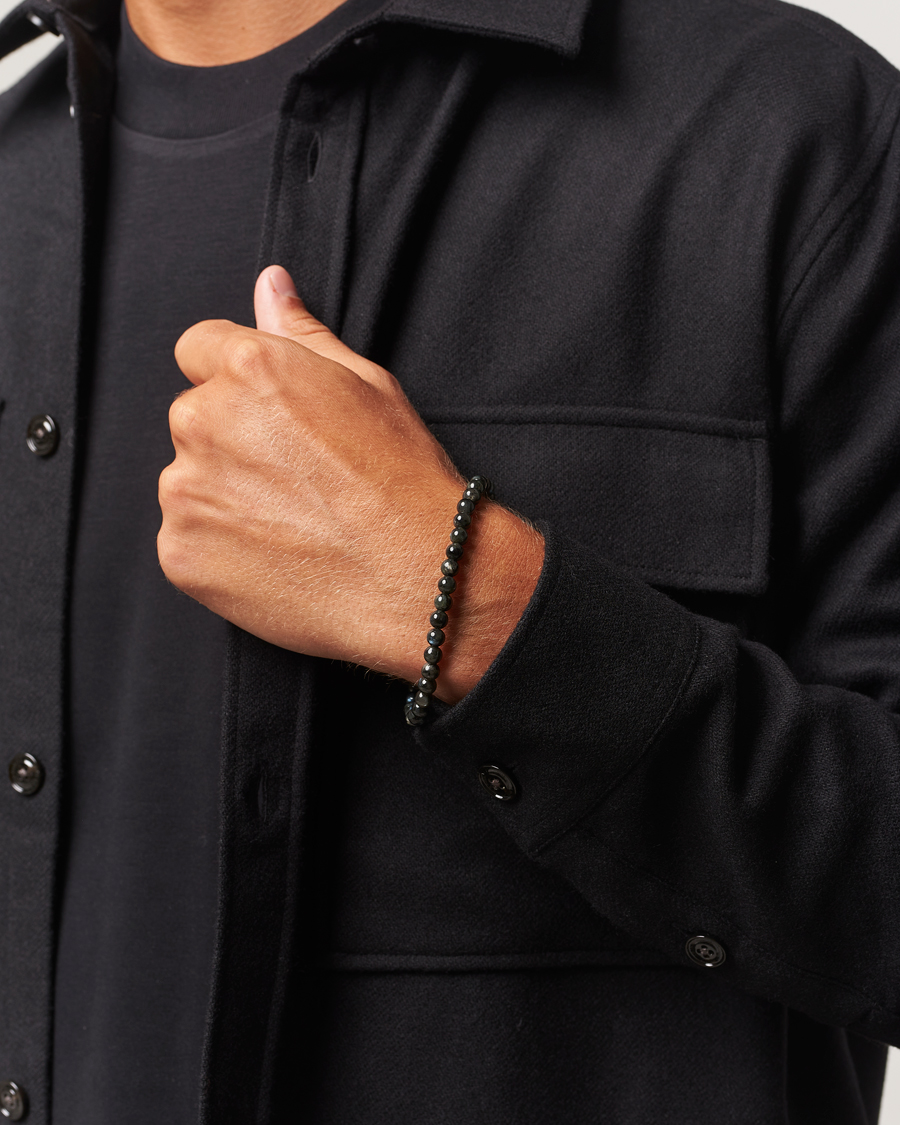 Homme | Bijoux | Tom Wood | Cove Bracelet Slim Black Larvikite