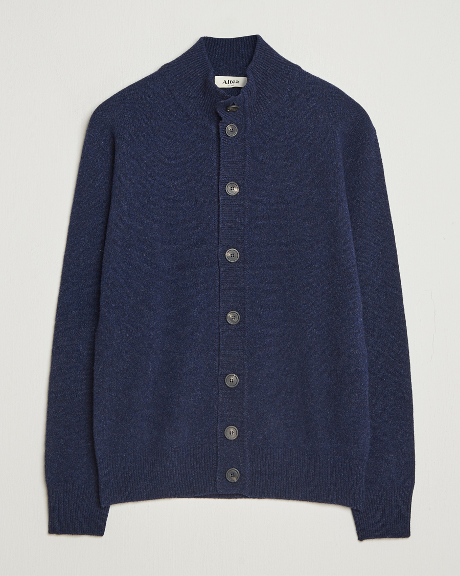 Heren | Truien | Altea | Shetland Cardigan Navy