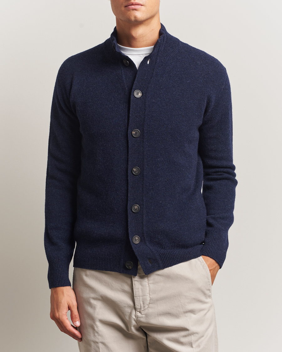 Heren | Truien | Altea | Shetland Cardigan Navy