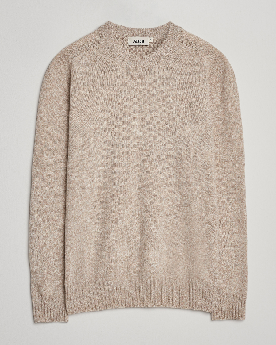 Homme | Pulls Et Tricots | Altea | Wool/Cashmere Crew Neck Sweater Beige Melange