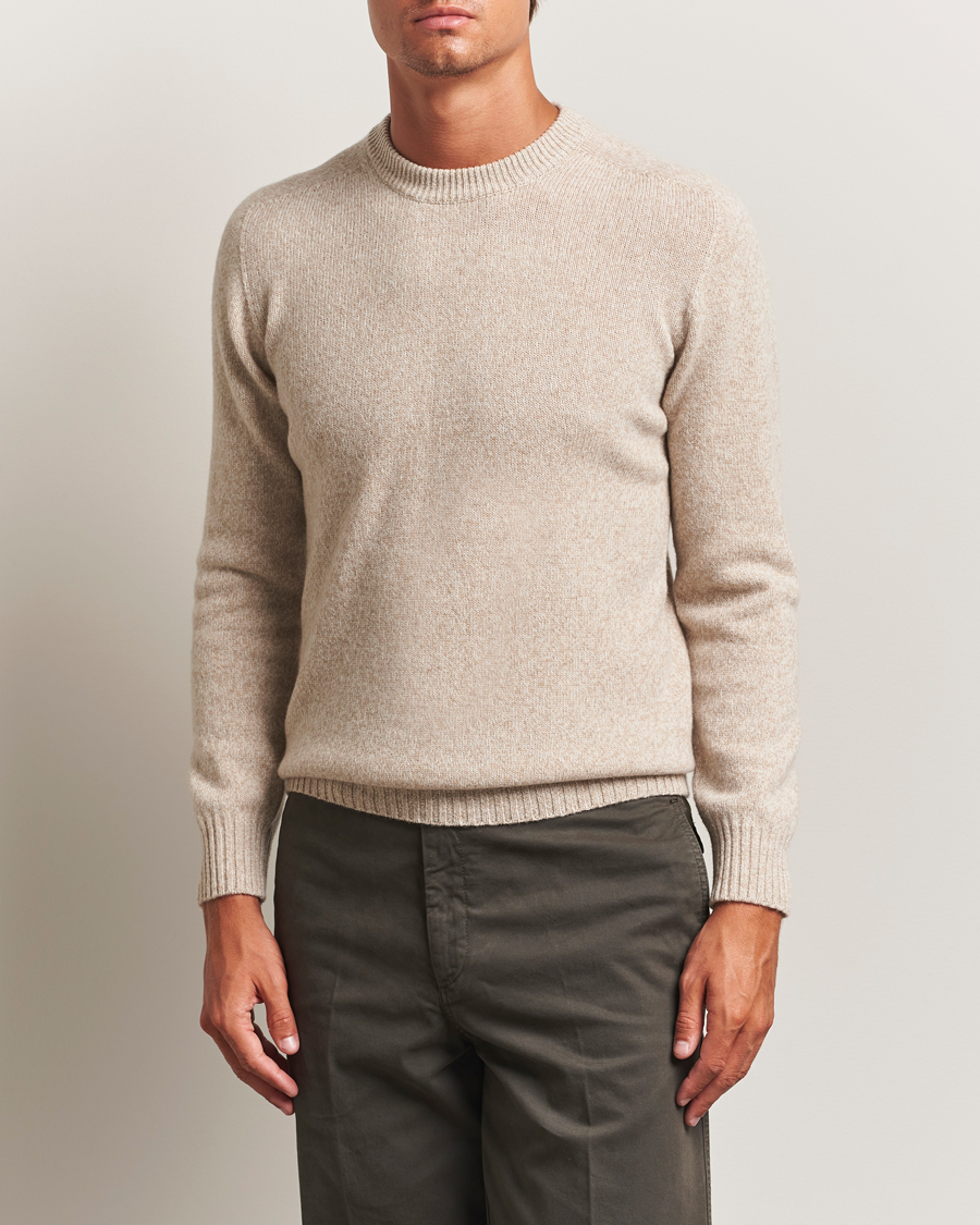 Homme | Pulls Et Tricots | Altea | Wool/Cashmere Crew Neck Sweater Beige Melange