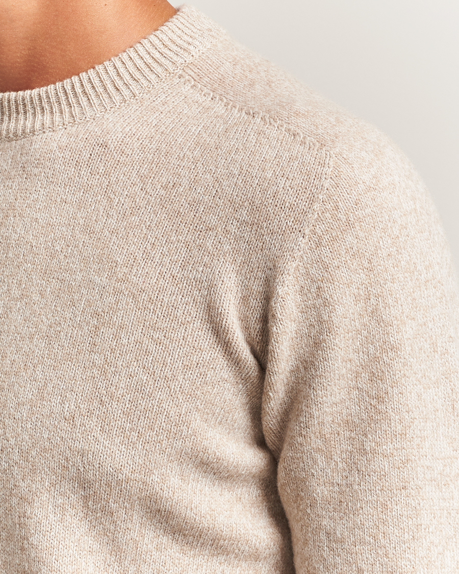 Homme | Pulls Et Tricots | Altea | Wool/Cashmere Crew Neck Sweater Beige Melange