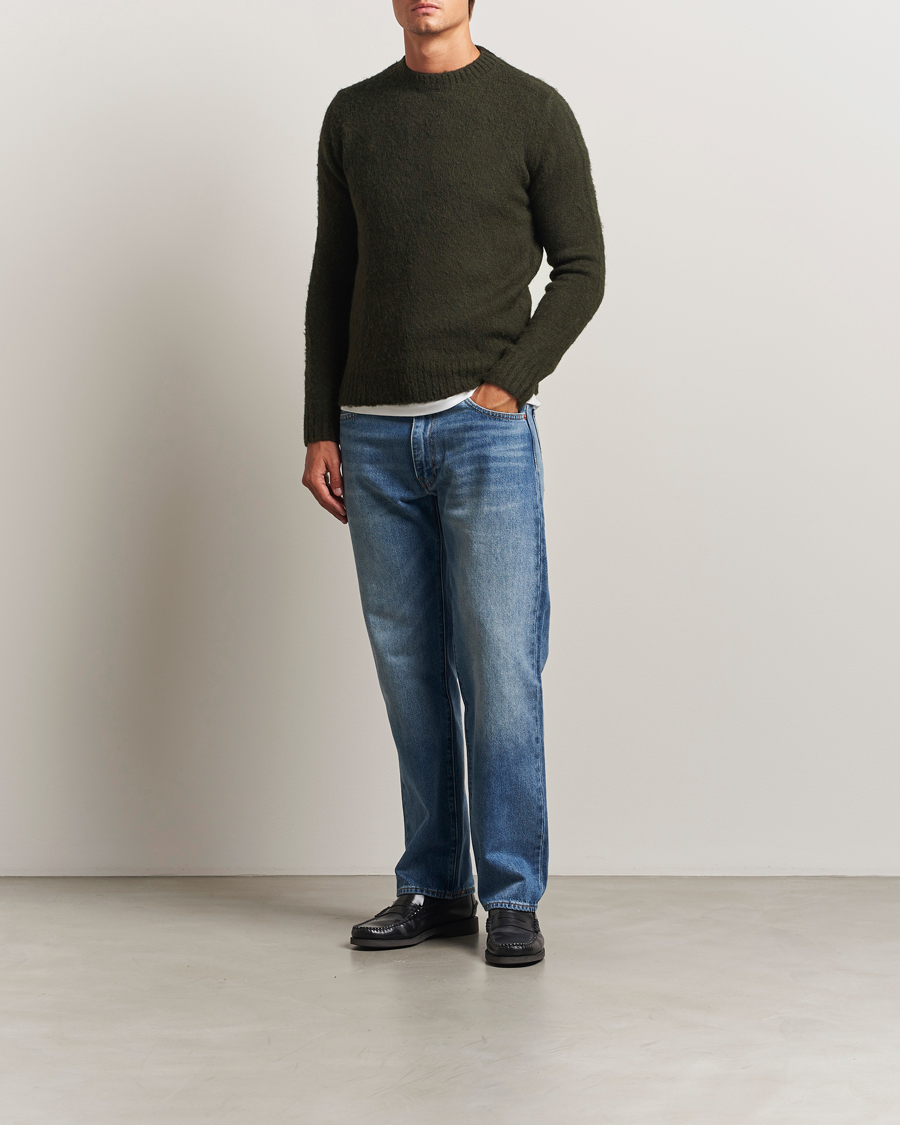 Homme | Pulls Et Tricots | Aspesi | Brushed Shetland Sweater Hunting Green