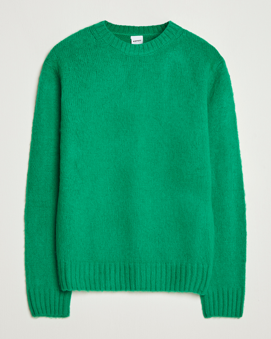 Heren | Truien | Aspesi | Brushed Shetland Sweater Green