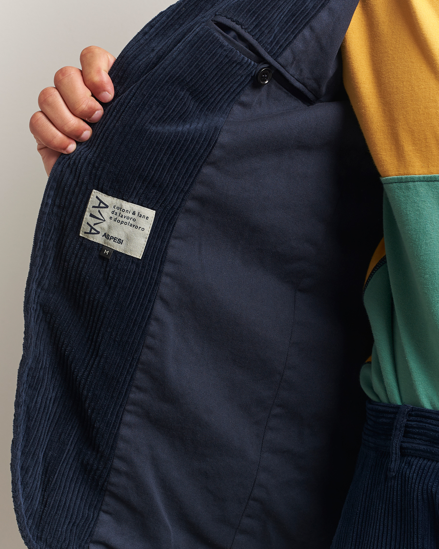 Homme | Blazers | Aspesi | Corduroy Blazer Navy
