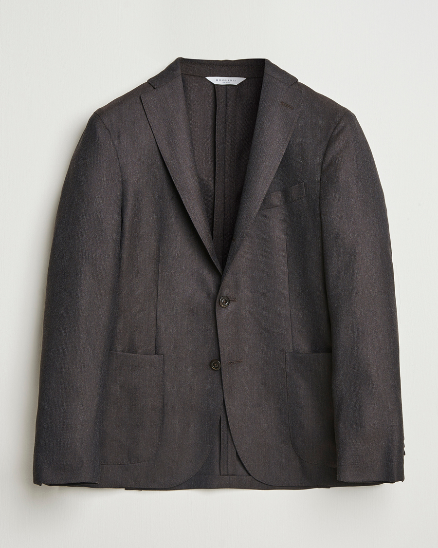 Homme | Blazers | Boglioli | K Jacket Wool Hopsack Blazer Dark Brown